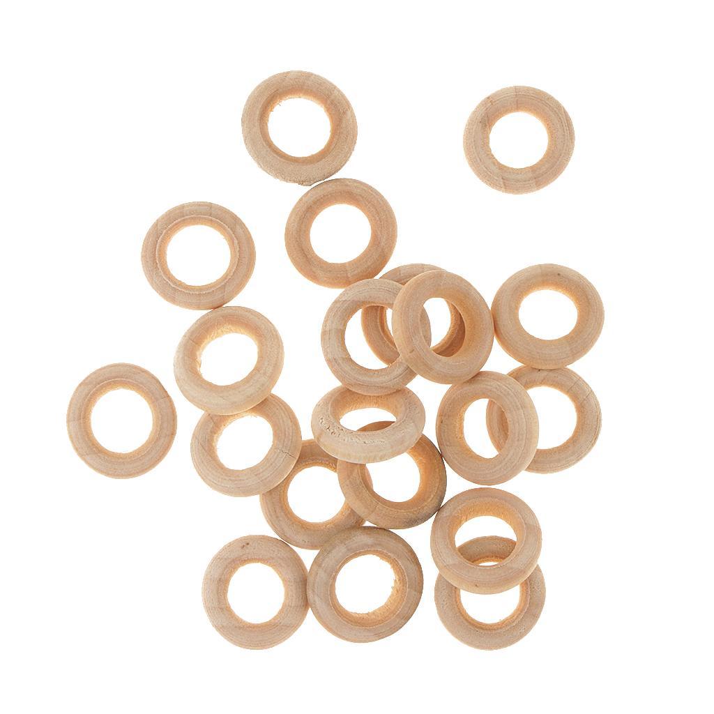 2X 20Pcs DIY Jewelry Making Wooden Teething  for DIY Crafts Decoration 15mm