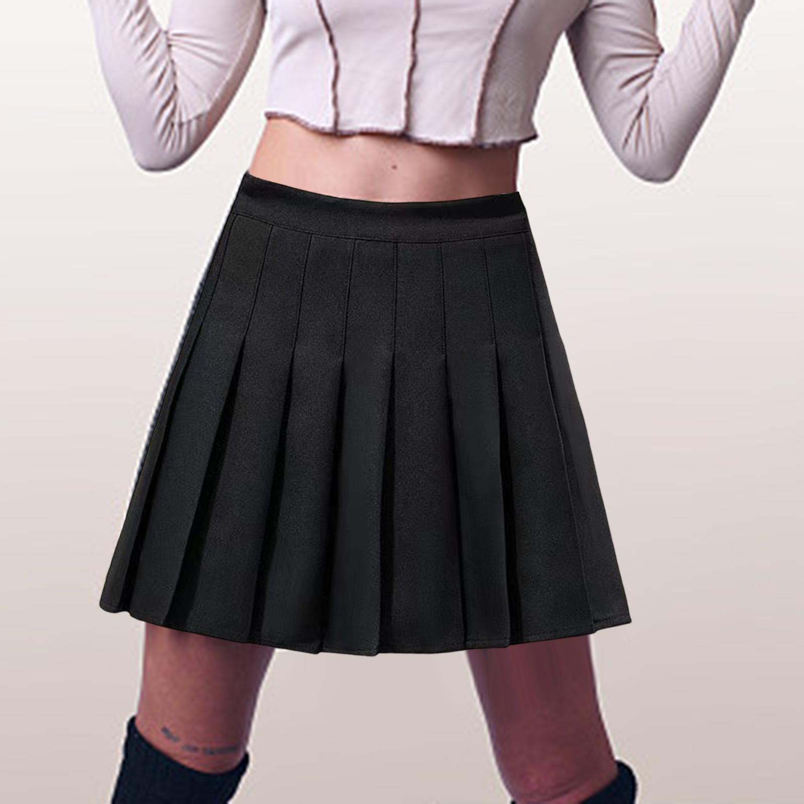 Women's Pleated Skirt, High Waisted A Line Skirt with Shorts, School Uniform Skirts, Comfortable Casual Mini Skirt Tennis Skirts for Golf