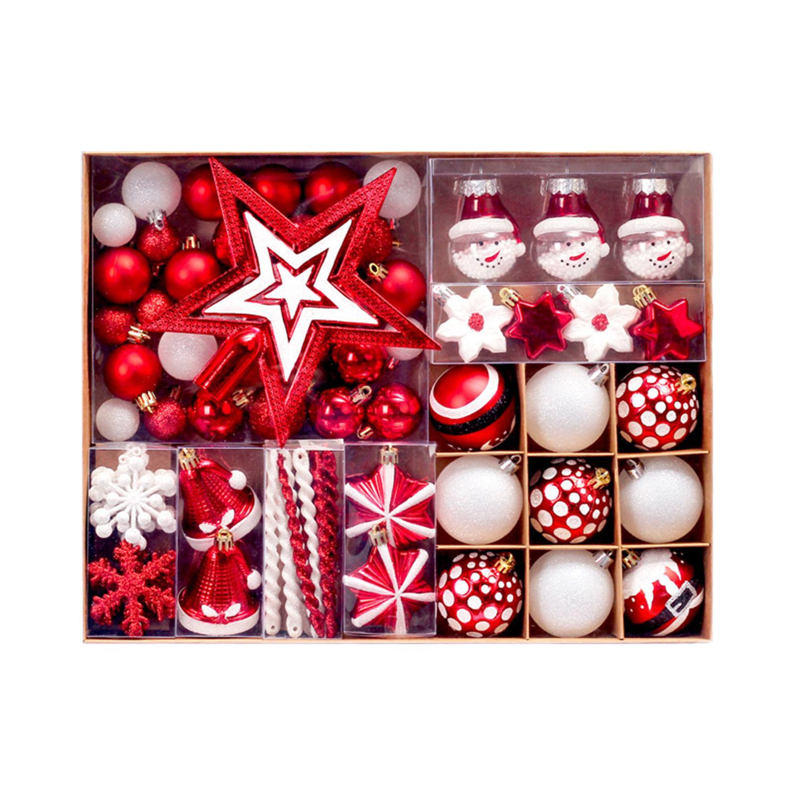 80x Christmas Ball Ornaments Set Decorations for Valentine's Day Celebration