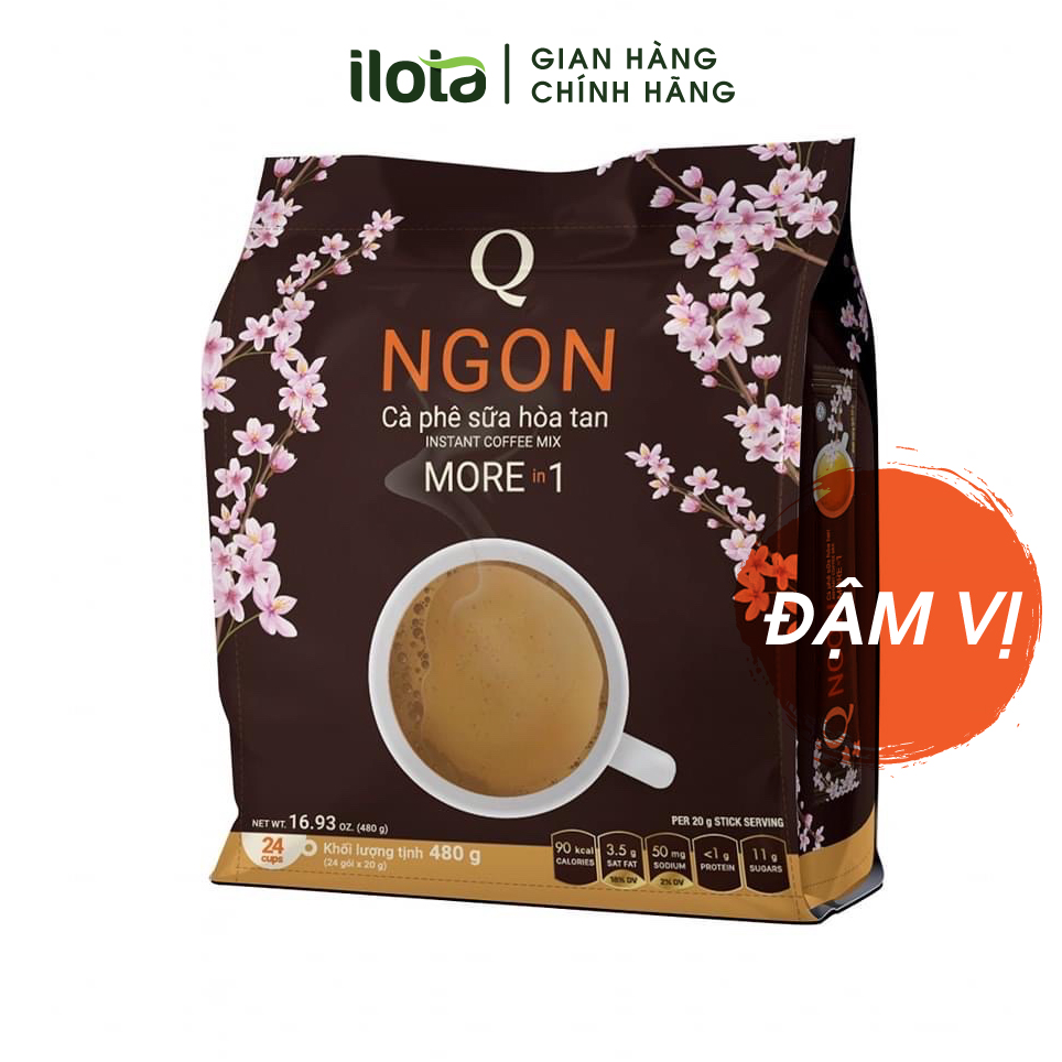 Cà phê Trần Quang NGON cafe sữa uống liền bịch 24 gói