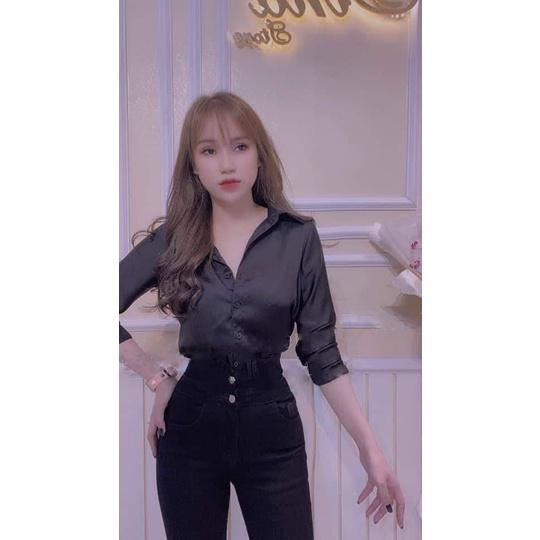 ÁO SƠ MI TRƠN LỤA SATIN 5 MÀU CỰC XINH AM76