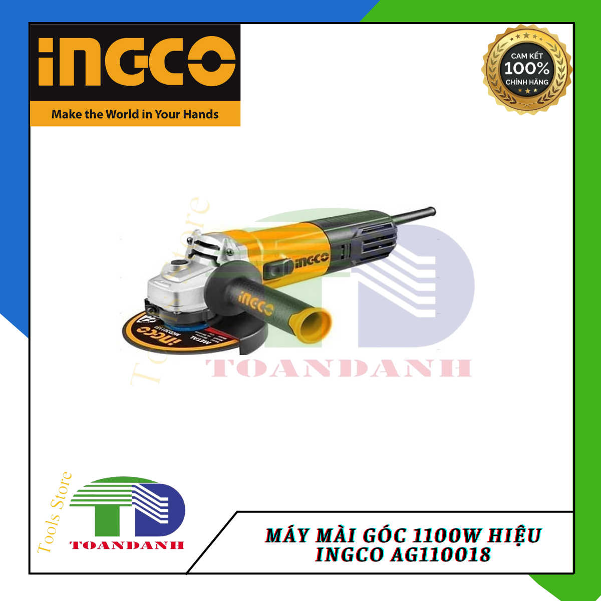 Máy mài góc 1100W hiệu Ingco AG110018