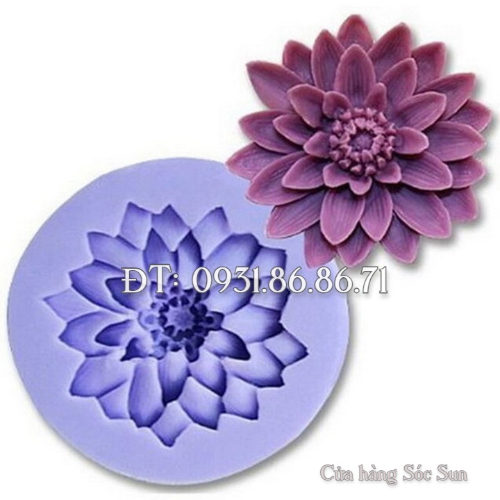Khuôn silicon hoa cúc cánh dài nhiều tầng - Mã số 1209