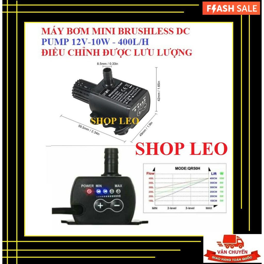 BƠM MINI 12V-10W ĐIỀU CHỈNH ĐƯỢC LƯU LƯỢNG- BƠM CHÌM KHÔNG CHỔI THAN - Phụ kiện cá cảnh - shopleo