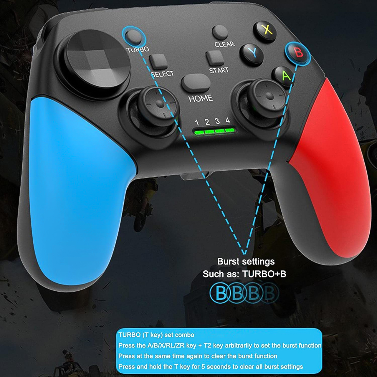 Tay cầm chơi game Bluetooth không dây Vinetteam G9 có rung bộ điều khiển chơi game chuyên dụng cho máy chơi game Switch Console - hàng chính hãng