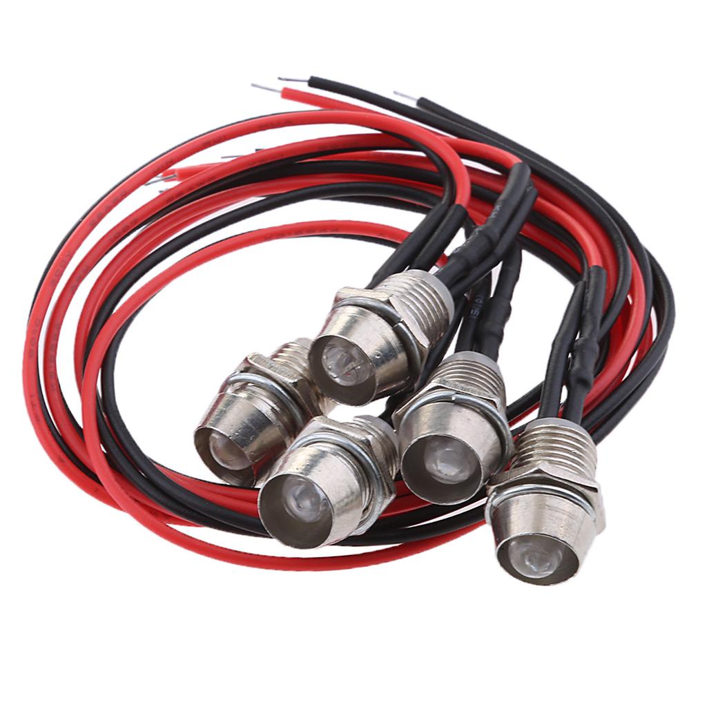 Pack of 5 LED 12V 1.8W Indicator Light Car Boat Dashboard Panel Bulbs Green