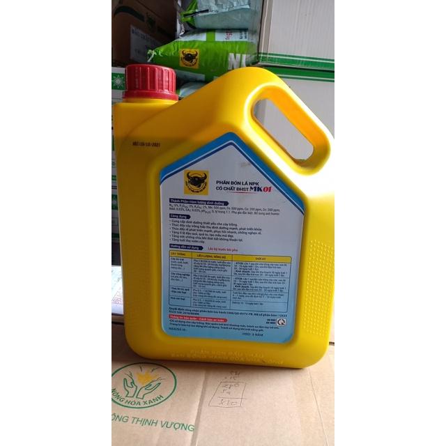Phân bón lá ĐẦU TRÂU MK 01 poly humat đa năng can 5 lít