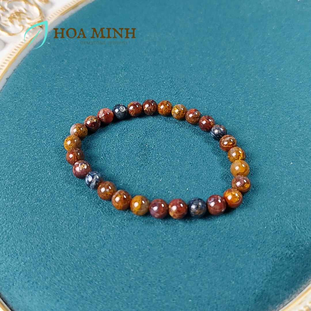 Vòng tay đá Pietersite "Giông Bão" thiên nhiên size 7 li hợp mệnh Thủy Mộc