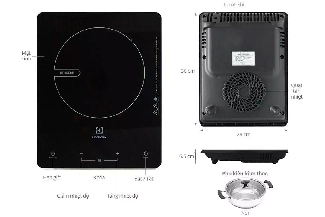 Bếp từ cảm ứng Electrolux ETD29MKC - Hàng Chính Hãng (chỉ giao HN và một số khu vực)