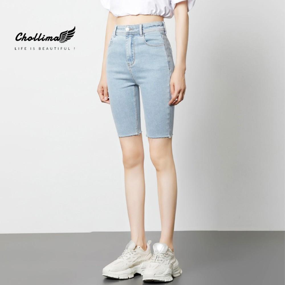 Quần short ngố jean co giãn Chollima trơn căn bản QS024 dễ phối đồ phong cách trẻ trung năng động