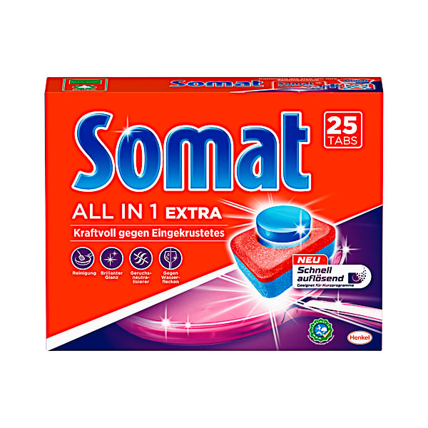 Combo 2 hộp Viên rửa bát và làm bóng cao cấp Somat All in 1 Extra 10 Multi - AKTIV 25 Viên - Đức