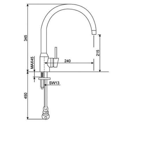 Vòi rửa chén nóng lạnh cao cổ American Standard WF-5608 Minimalistic