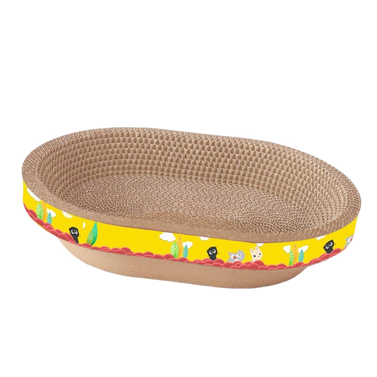 Cat Scratcher Cardboard Kitty Oval Corrugated Lounge Bed Scratching Board