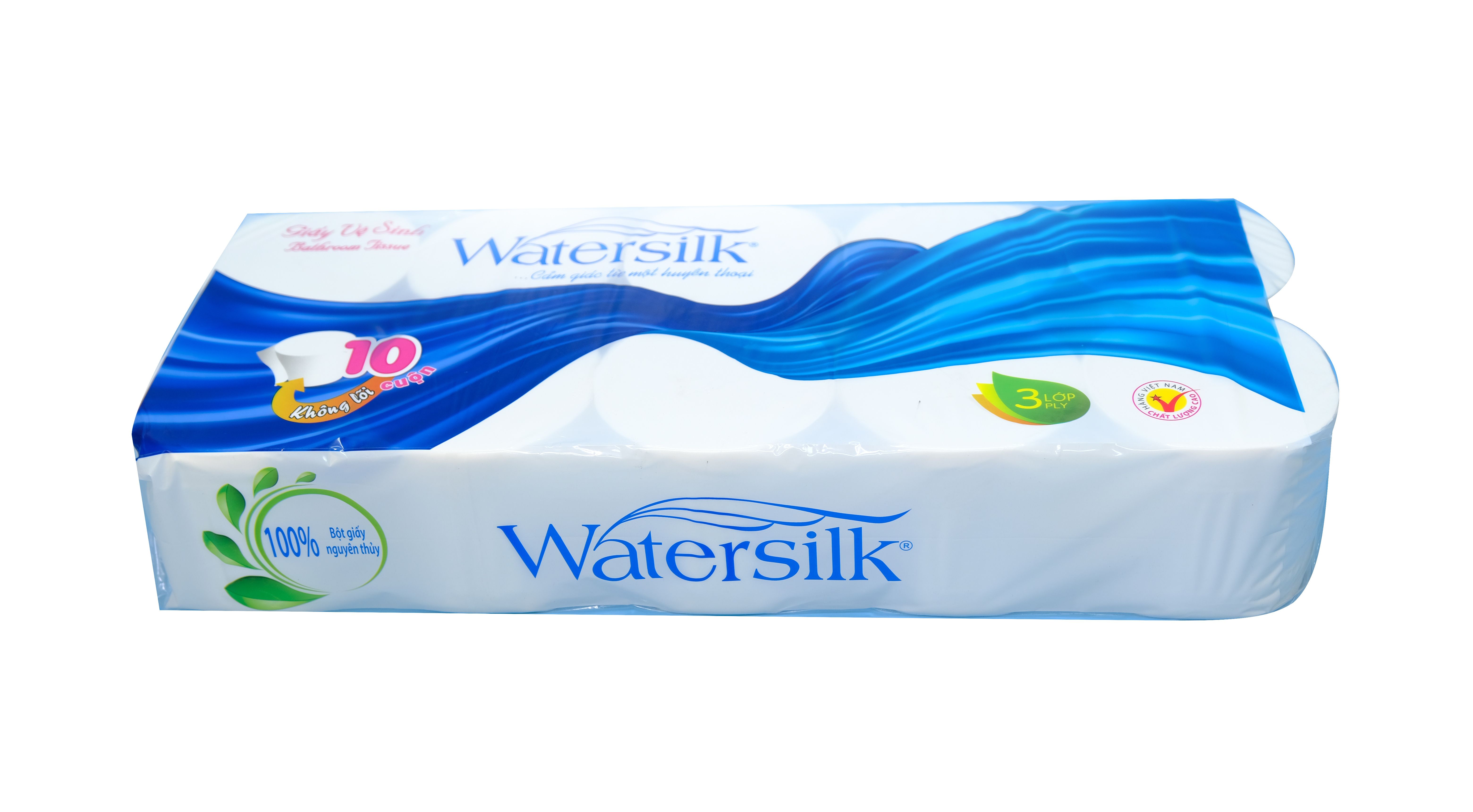 ( Tặng 2 cuộn) Giấy vệ sinh WATERSILK 36M Không Lõi 3 Lớp siêu dai mịn - 100% Bột giấy nguyên sinh - Hàng chính hãng.