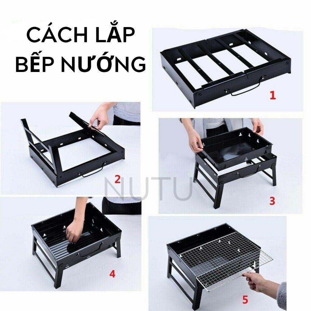 Bếp Nướng Than Hoa Không Khói Vuông Kèm Vỉ Nướng Cao Cấp