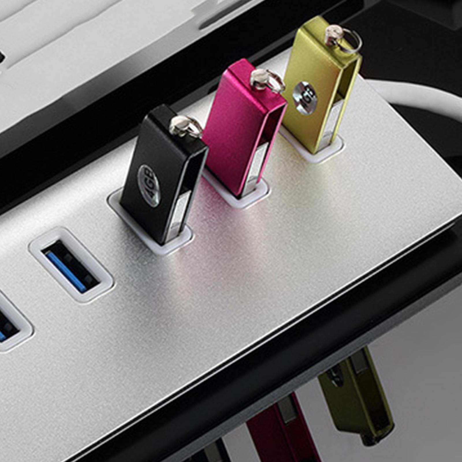 USB HUB 3.0 Splitter 7 Port with Universal 5V AC Adapter for PC Flash Drive