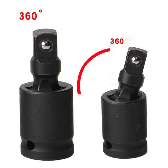 Khẩu đầu nối lắc léo ĐEN, ½, xoay 360 độ, CHUYÊN tháo ốc góc hẹp : cầu, láp,…