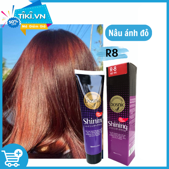 R8 (NÂU ÁNH ĐỎ) - NHUỘM THẢO DƯỢC MÀU THỜI TRANG BOSNIC 150ML