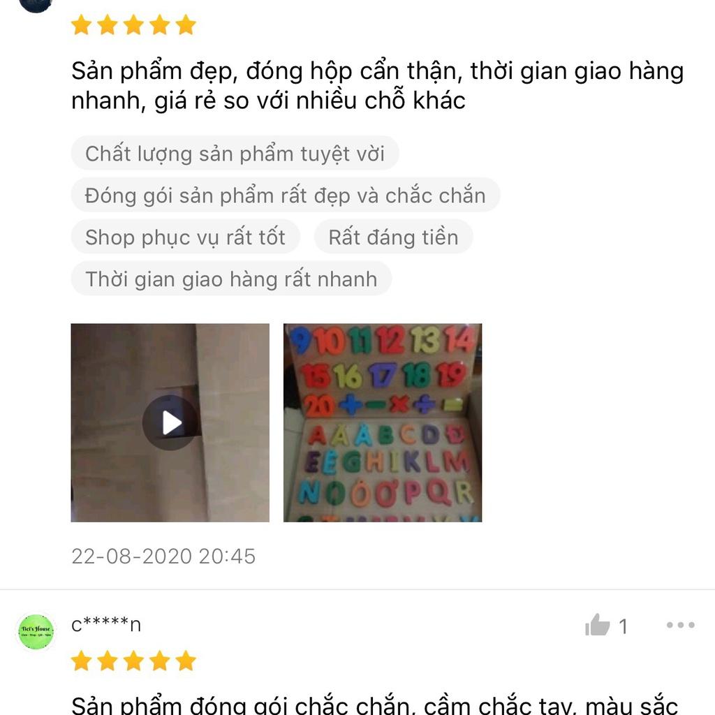 Bảng chữ Cái Tiếng Việt bằng gỗ ,Bảng Chữ Cái Nổi chữ và Số in thường in Hoa giúp bé nhận biết chữ cái Con Số Ahihikids