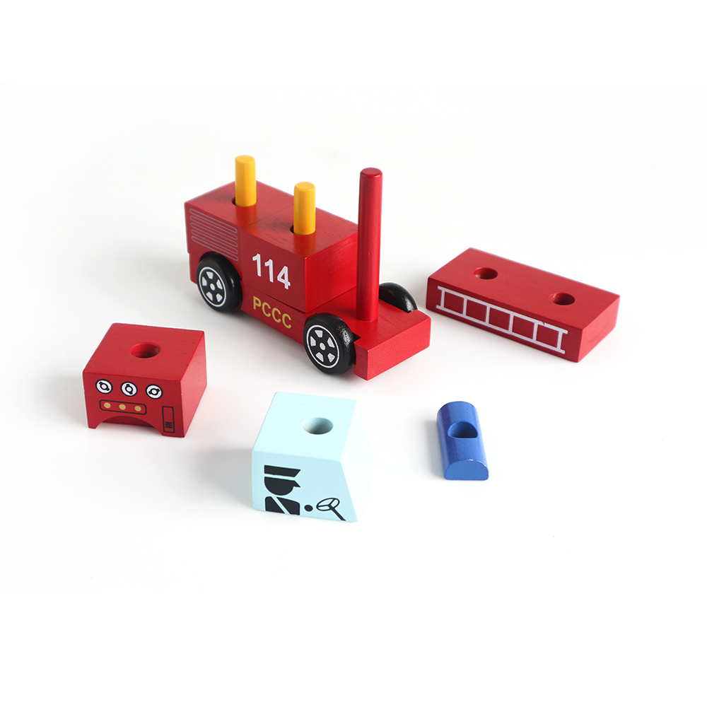 Đồ Chơi Gỗ Winwintoys - Lắp Ráp Mô Hình Xe Cứu Hỏa 61292