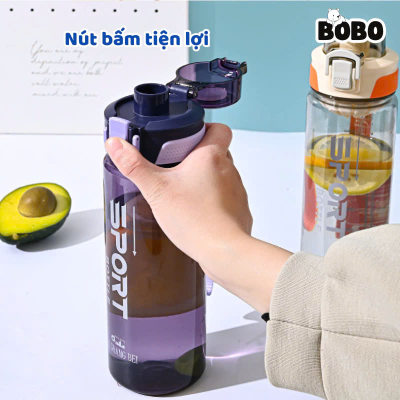 Bình Đựng Nước Thể Thao 650ML Chất Liệu Nhựa PP Nguyên Sinh An Toàn - Hàng Chính Hãng