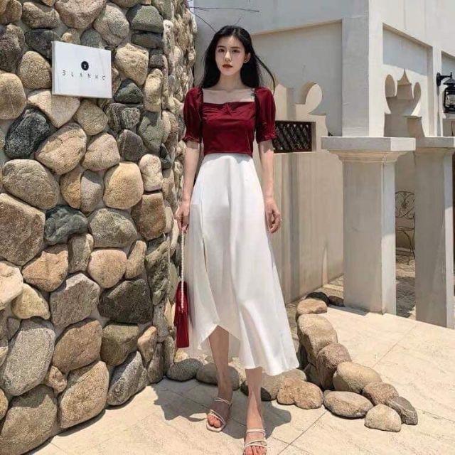 SET ÁO CÚP NGỰC + CHÂN VÁY XẺ TÀ