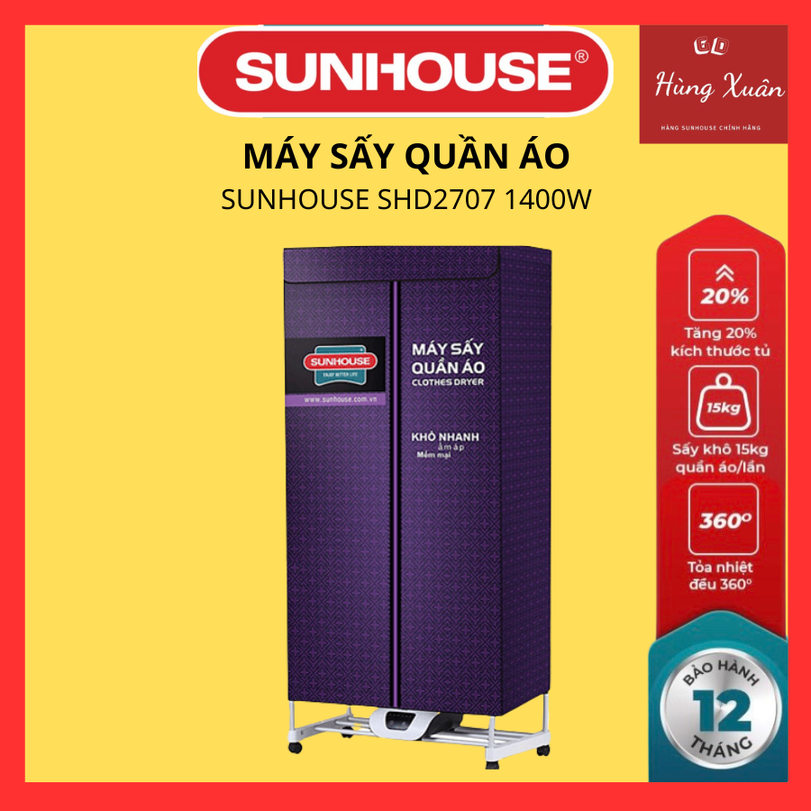 Máy Sây Quân Áo Sunhouse SHD2707 - Tím - Hàng chính hãng