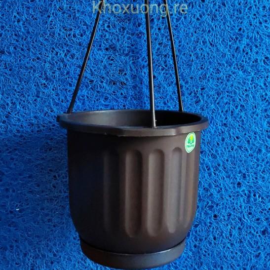 Chậu Nhựa Dây Treo Có đế Giữ Nước Dưỡng Cây, Chậu Treo Trang Trí Hoa Kiểng