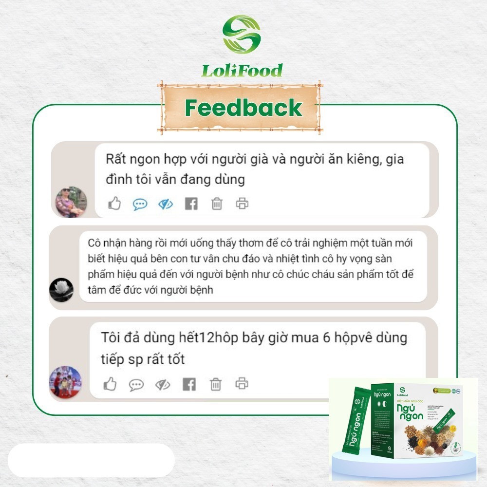 Bột Mầm Ngũ Cốc Ngủ Ngon Lolifood 450g (25 gói x 18g) - Giúp Ngủ Ngon Hơn