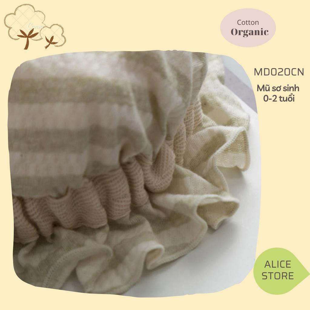 Mũ cho bé gái 0-1 tuổi mũ beanie trùm đầu 100% COTTON HỮU CƠ TỰ NHIÊN ORGANIC cực kỳ xinh xắn