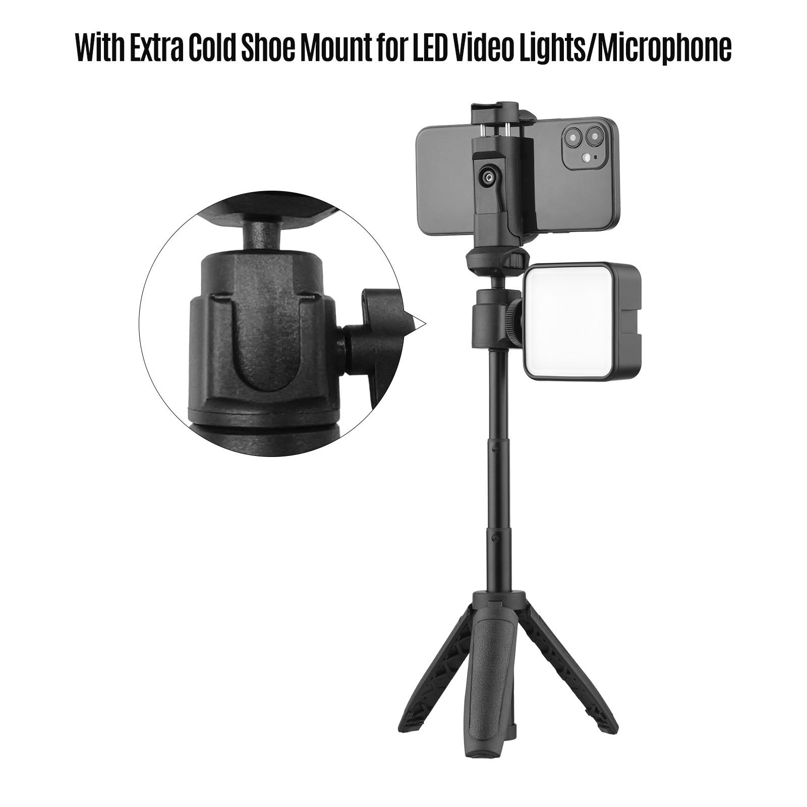 Lightweight Portable Tripod Extendable Tripod Stand Handle Grip with Adjustable Height for Phone Camera Selfie Video