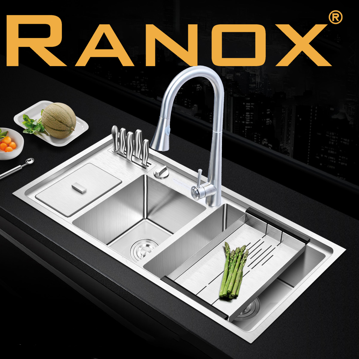 Chậu rửa bát Hàn Quốc Ranox RN4491