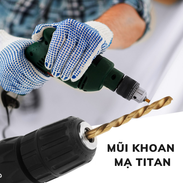 Bộ mũi khoan sắt 13 chi tiết đuôi lục giá phủ titan tiện dụng