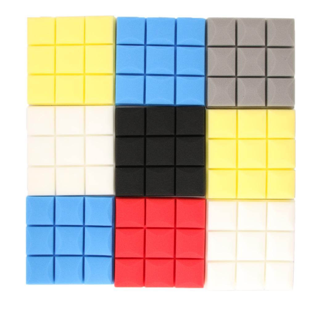6pcs Acoustic Foam Sound Absorption Panels for Home Audio Equipment Black