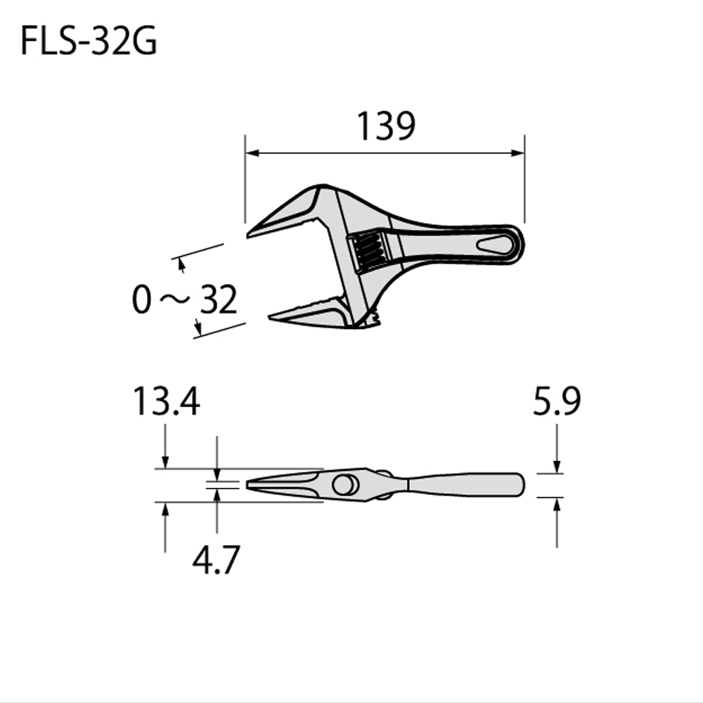 Mỏ lết cán díp Fujiya FLS-32G-F