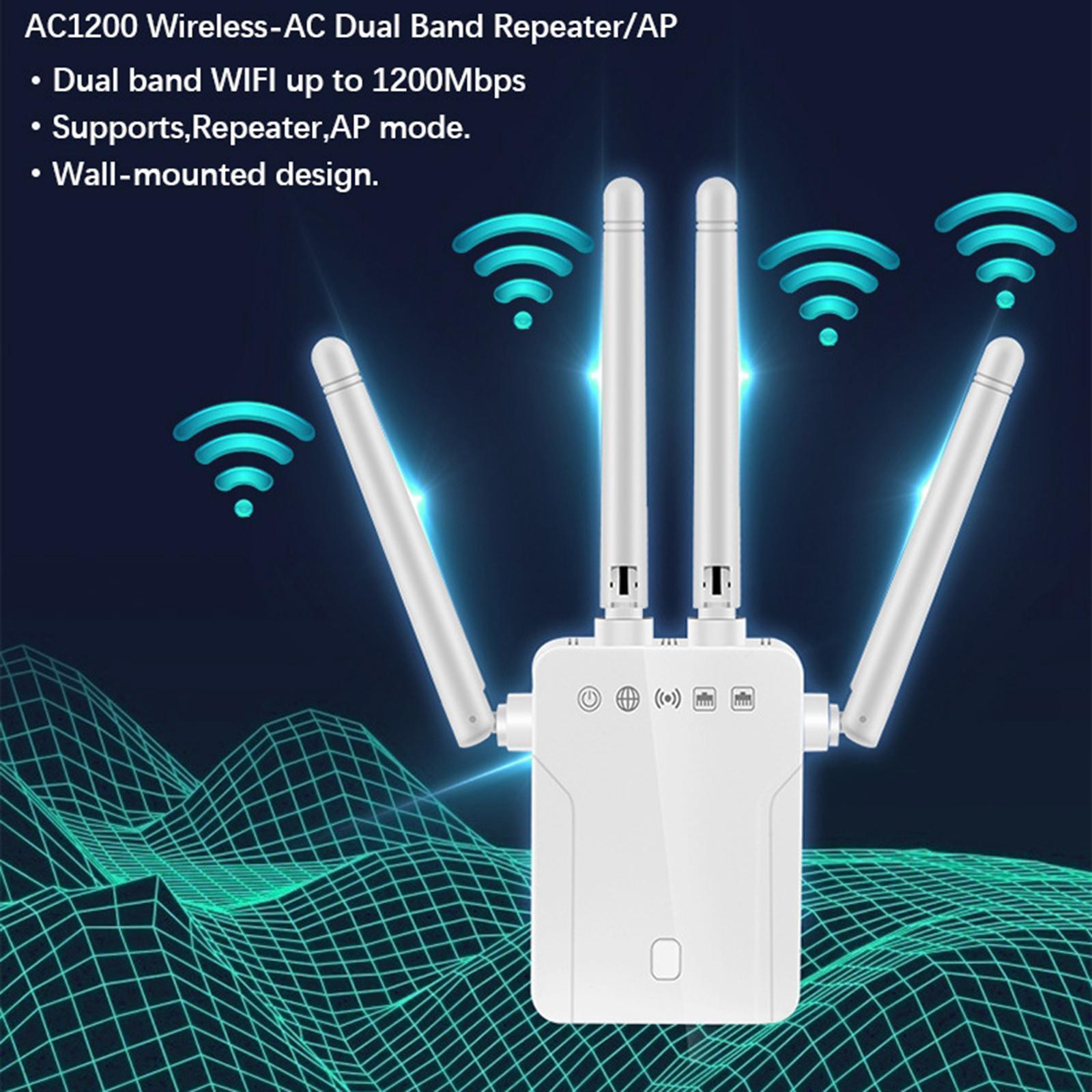 Wall Plug Dual-Band 2.4G 5G Wifi Repeater & Router Wireless Extender Booster