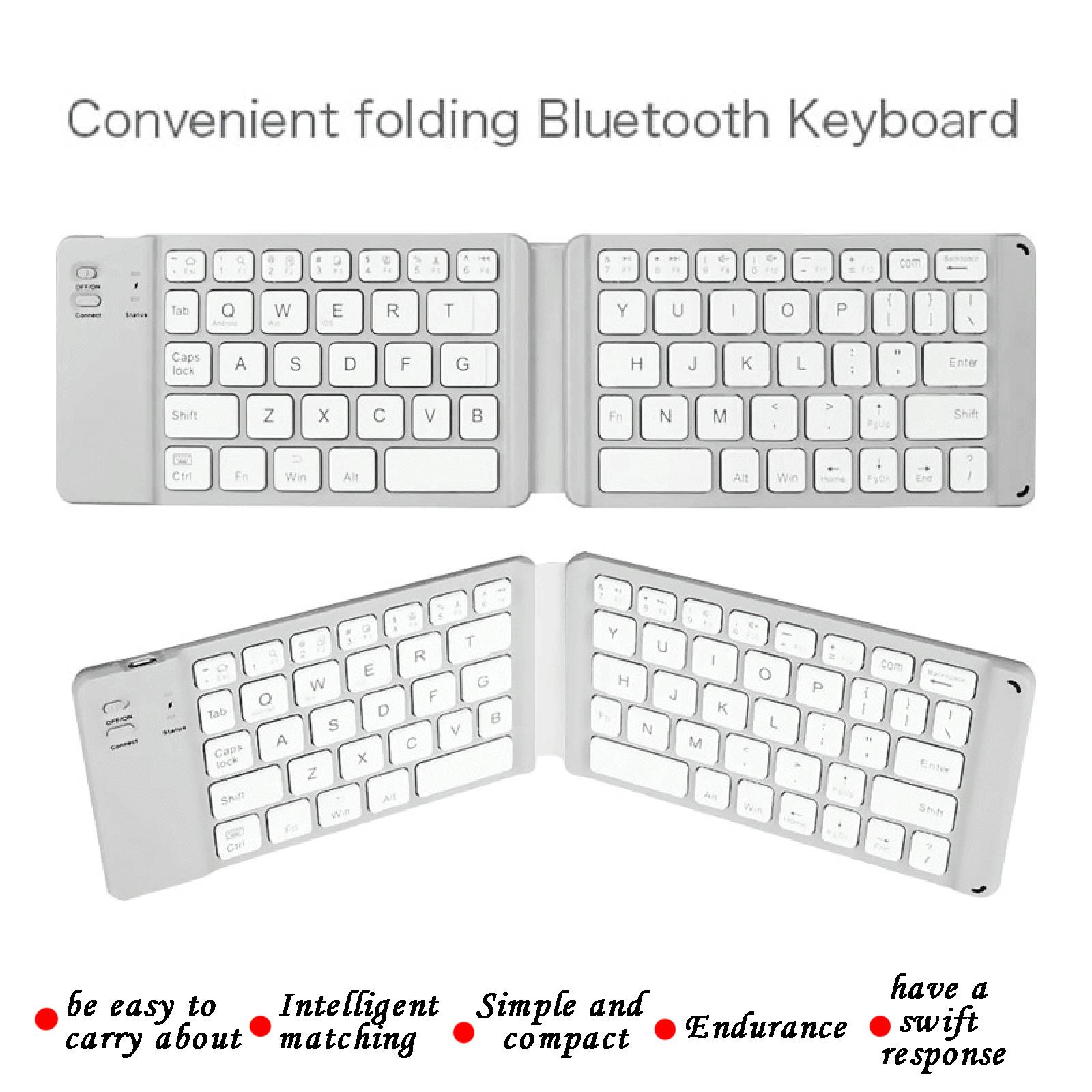 Mini Bàn Phím Bluetooth Gập Di Động Không Dây Bàn Phím PC Siêu Mỏng Bàn Phím Dành Cho Máy Tính Laptop Máy Tính Bảng Điện Thoại Di Động Клавиатура