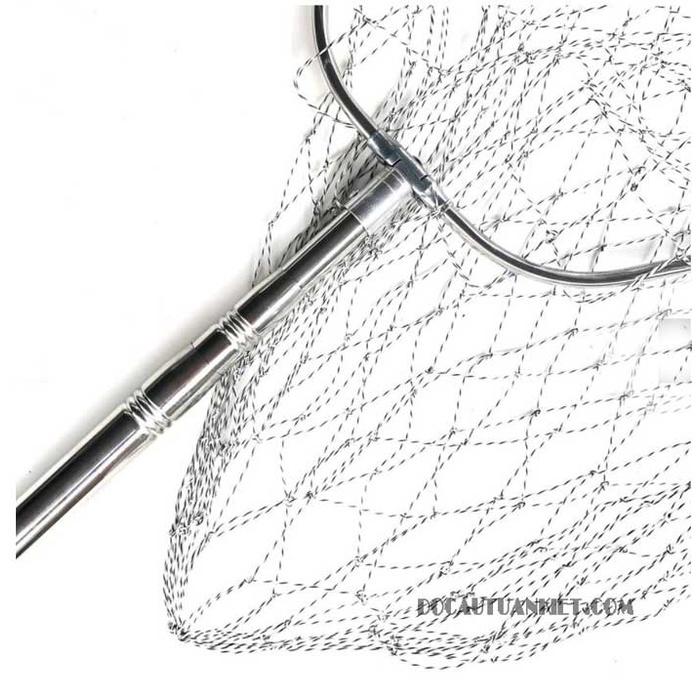 Vợt vớt cá inox vành mặt vợt tam giác phụ kiện câu cá đủ kích thước chất liệu inox siêu bền