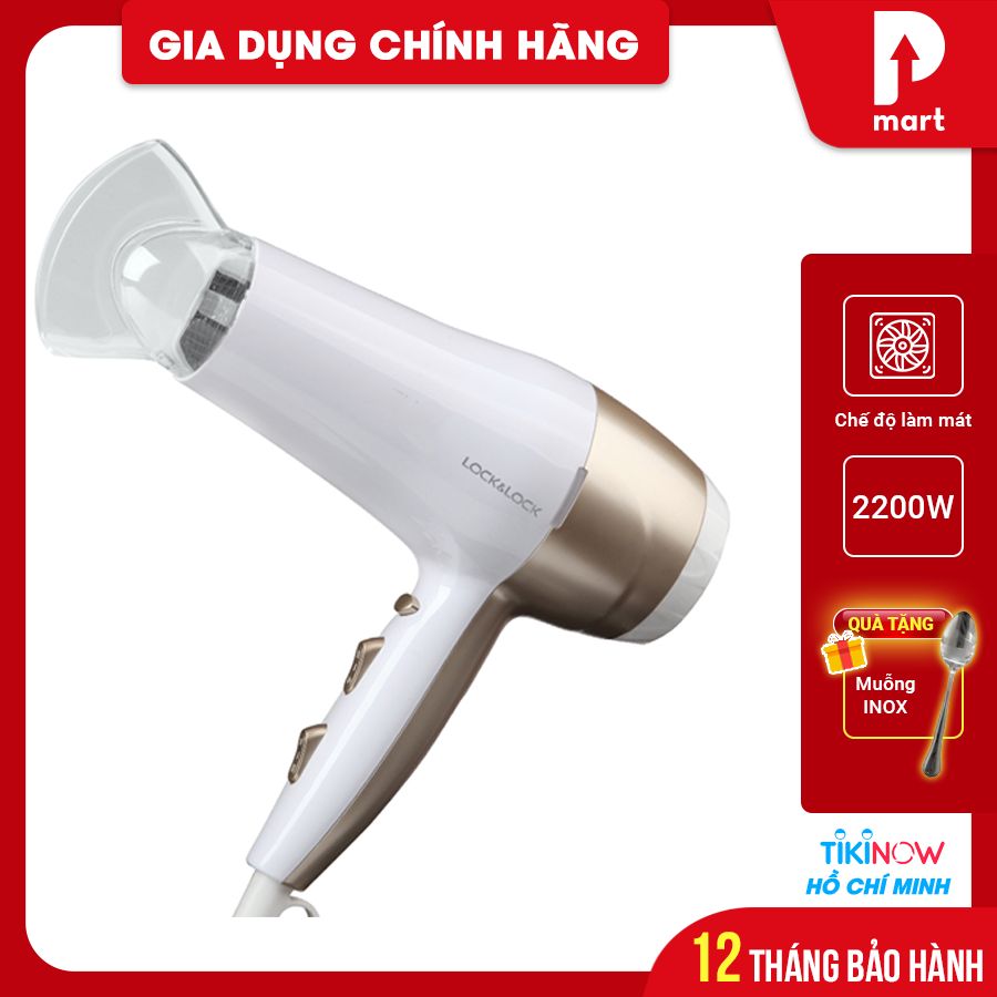 Máy Sấy Tóc Lock&amp;Lock - Trắng ENA136WHT 2000-2200W - Hàng chính hãng