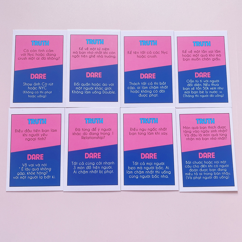 Bộ Bài Drinking Game Truth Or Dare 42 Lá Hot Trend Uống Rượu Bia Đi Nhậu Thử Thách Hay Khuấy Động Tụ Tập Bạn Bè