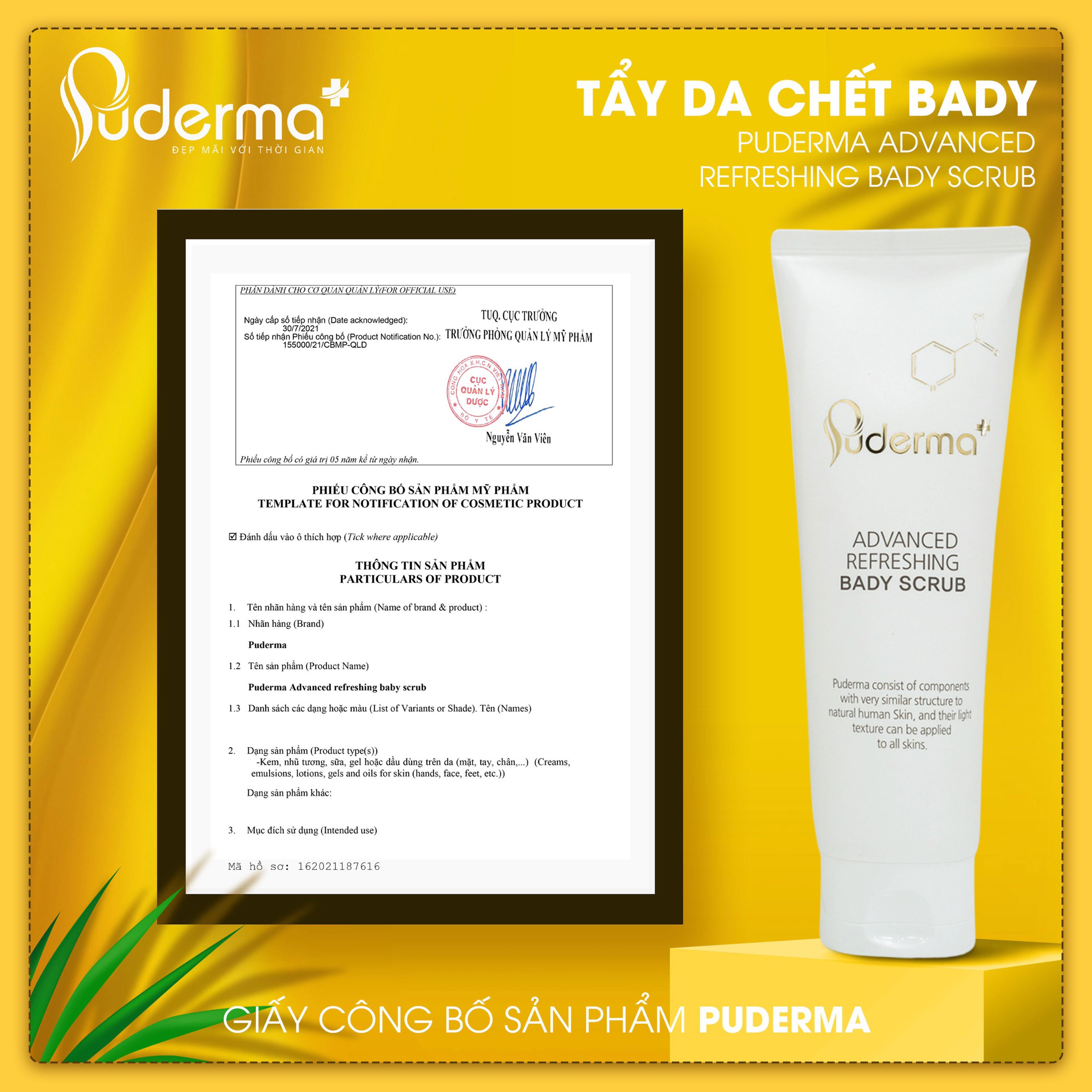 Tẩy Da Chết Toàn Thân Puderma Advanced Refreshing Bady Scrub: cấp ẩm, làm sạch sâu, mịn da,ngăn ngừa mụn