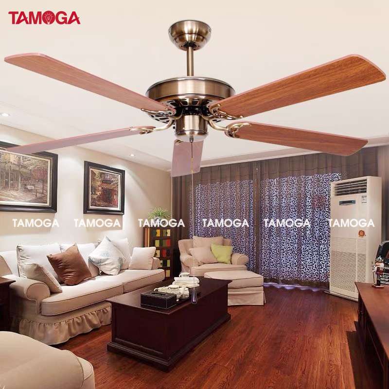 Đèn quạt trần phòng khách 5 cánh gỗ TAMOGA BAE 2070