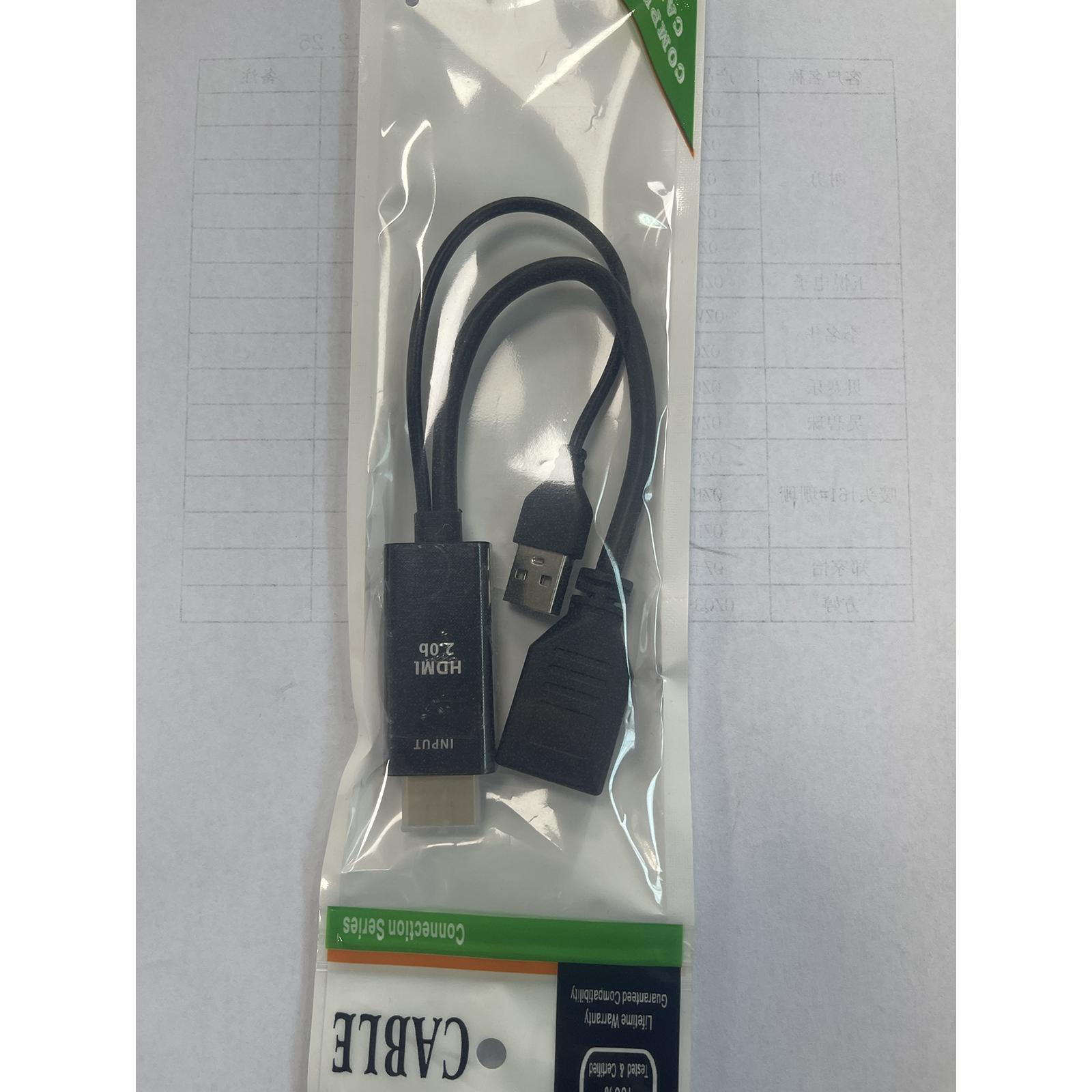 HDMI to DisplayPort Adapter Converter Cable Connector 1080P 4K with USB
