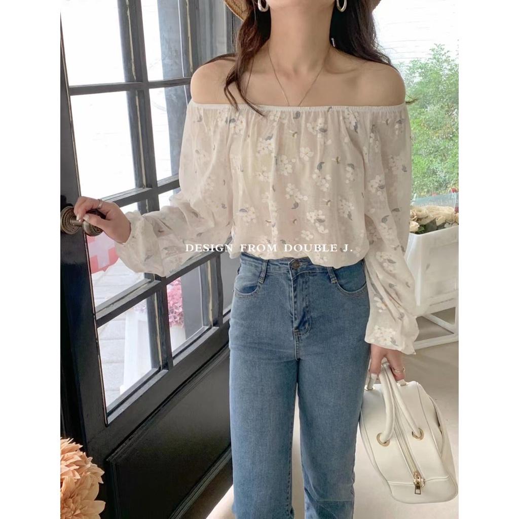 Áo hoa bẹt vai td N --40579