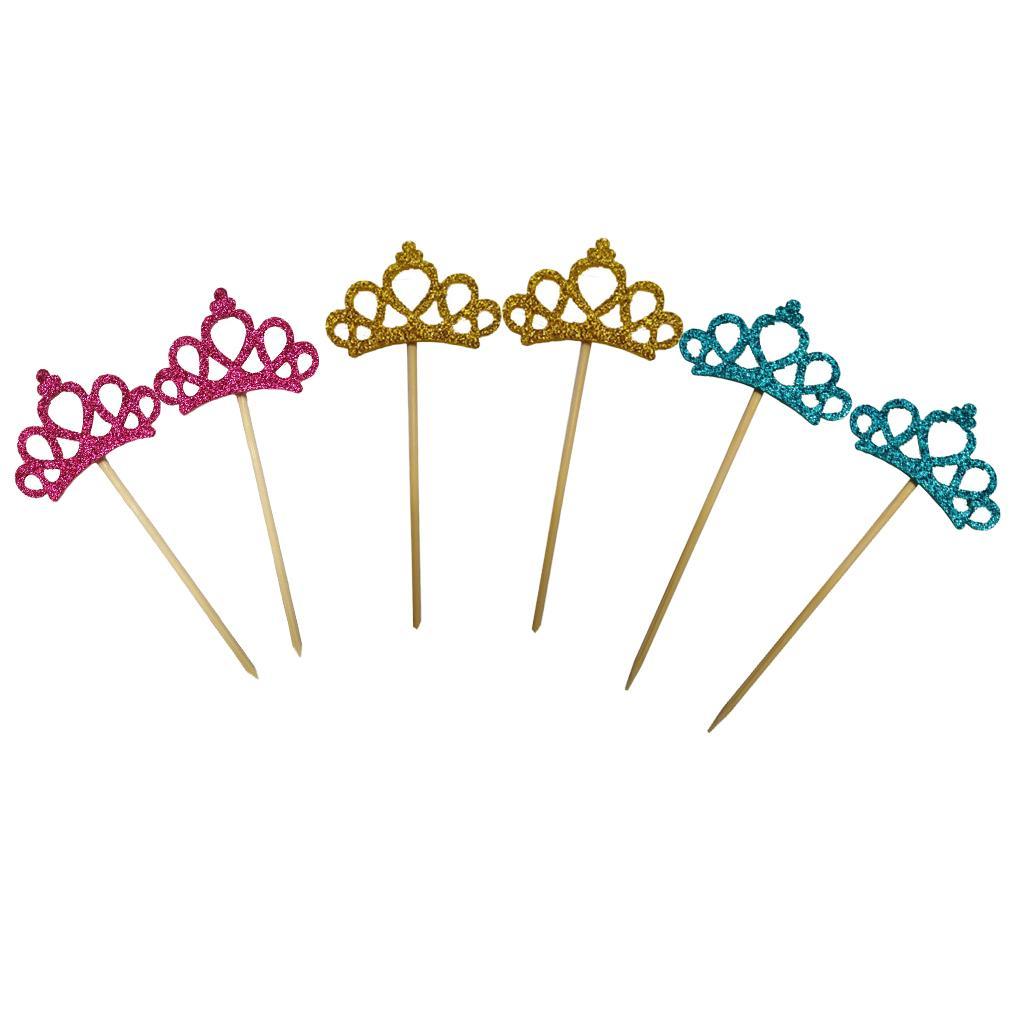 6 Pieces Mini Crown Cake Topper for Bar Baking Decorations Christmas Baby Shower Cake Decorating Supplies