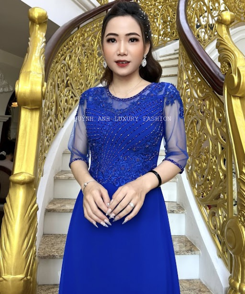 Đầm Dạ Hội Trung Niên Dự Tiệc Sang Trọng Xanh Coban Charmaine Dress