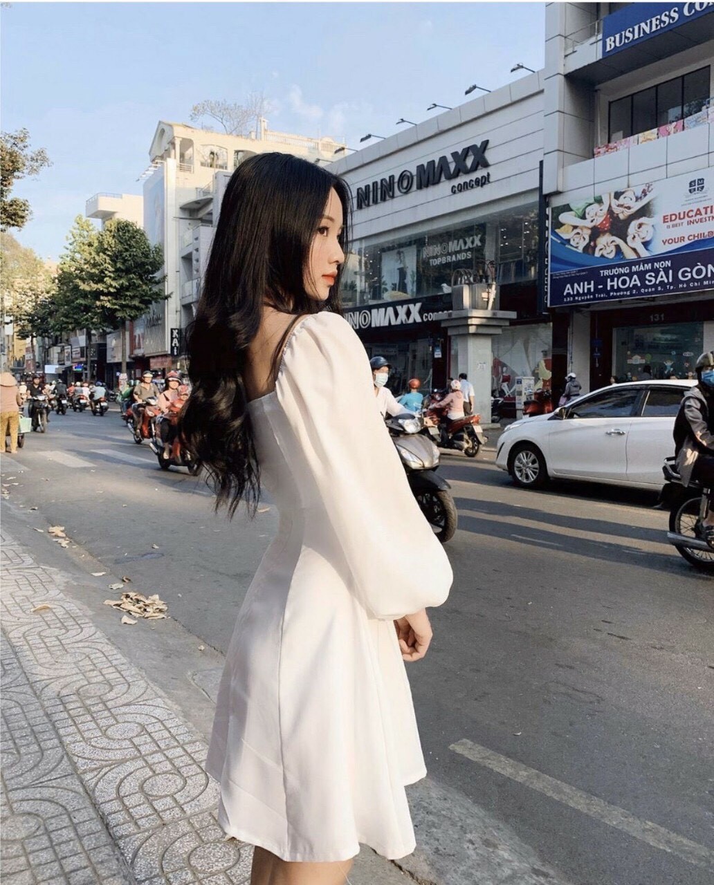 Đầm xòe tơ lua công chúa cục xinh GD8190A