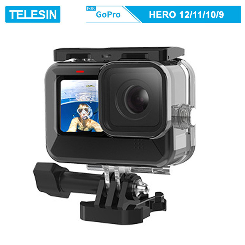 Case chống nước hãng TELESIN dùng cho camera hành động GoPro Hero 9, GoPro Hero 10, GoPro Hero 11, GoPro Hero 12