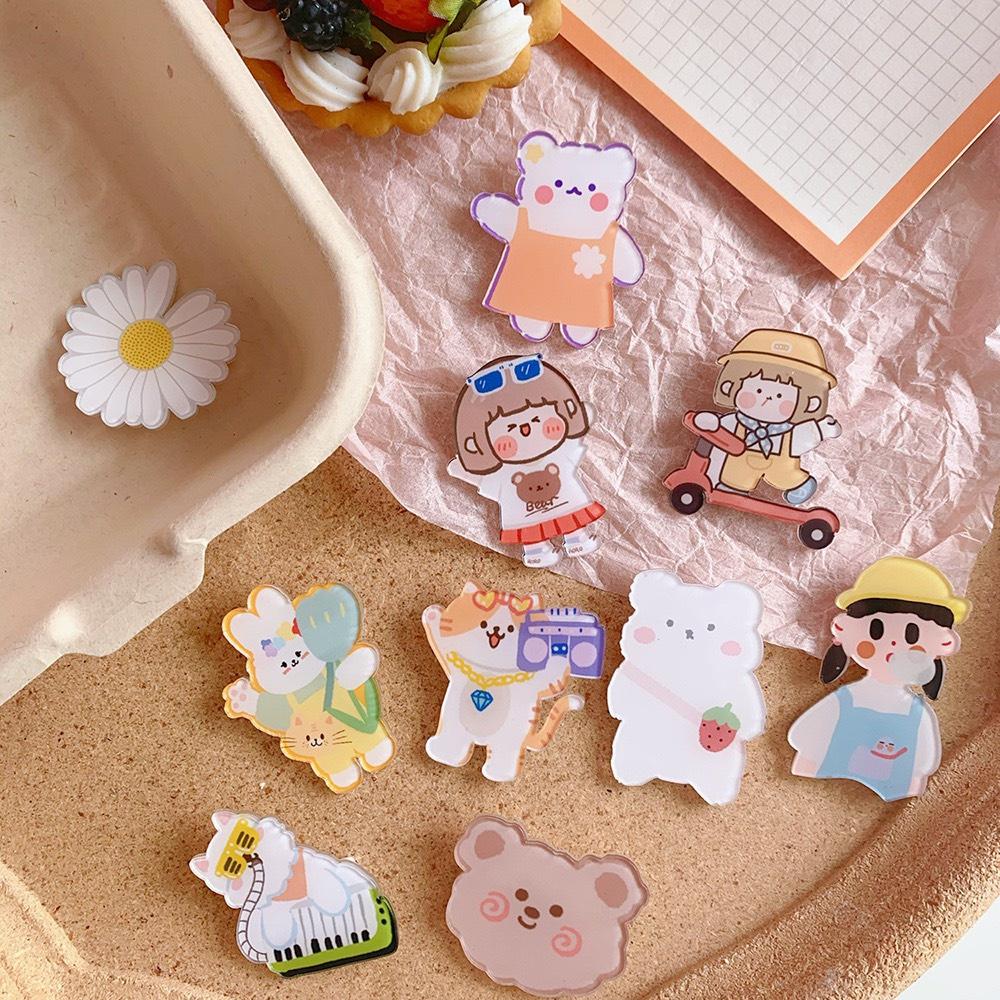 Phụ kiện cài trang trí balo Sticker dễ thương pin cài balo túi vải cute