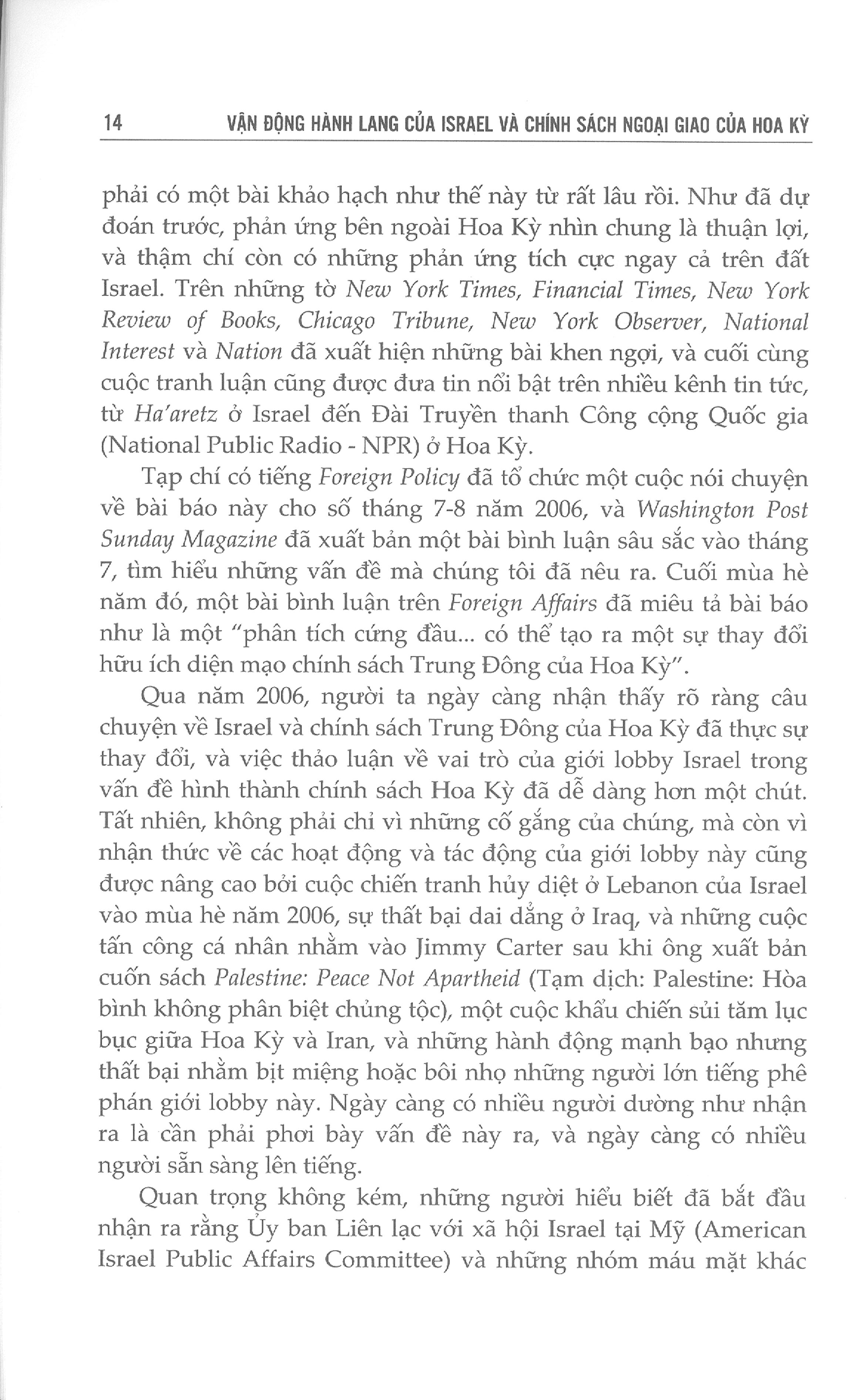 Vận Động Hành Lang Của Israel Và Chính Sách Ngoại Giao Của Hoa Kỳ